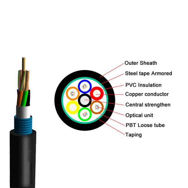 Cable compuesto del poder óptico con el cable de transmisión híbrido de acero de la fibra de los GDTS GDTA de la cinta 12 24 BASES 1