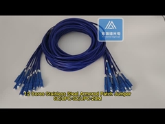 12F Núcleos de acero inoxidable con cordón de parche blindado SC-SC-azul PVC