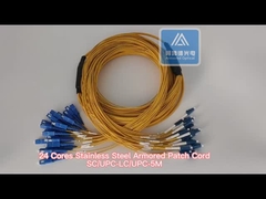 24 núcleos de acero inoxidable blindado patch jumper SC-LC amarillo LSZH