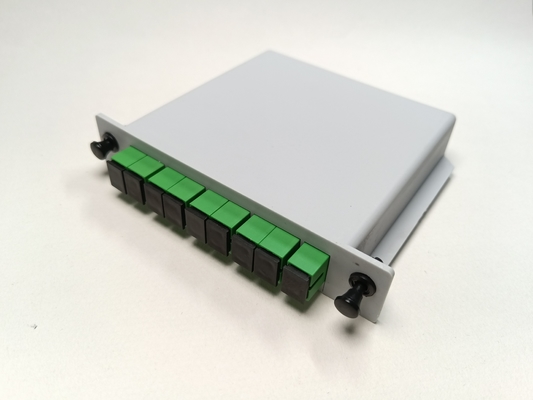 Divisor óptico del PLC de la inserción de tarjeta del casete, 1X8 divisor óptico de la fibra del puerto SCAPC