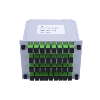 Divisor del solo modo del PLC 1X32 de SCAPC, manera óptica FTTH de la caja 32 de la fibra pasiva