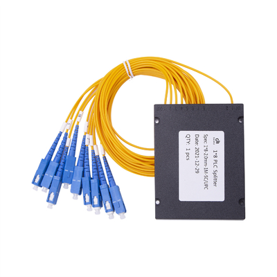 Divisor plástico FTTH GPON del PLC de la fibra óptica del módulo del PLC del SC UPC de la caja 1X8 del ABS