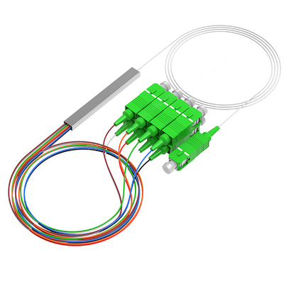 8 divisor de fibra óptica G657A1 Calbe del Plc del Sc APC del divisor 1*8 de Opticl de la manera para la caja terminal
